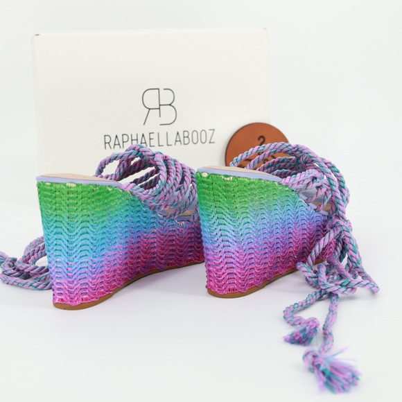 ANTHROPOLOGIE RAPHAELLA BOOZ JUTE WEDGE SANDALS - Picture 5 of 8